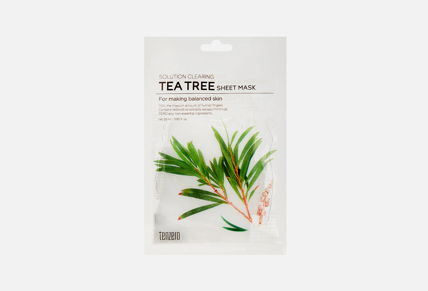 TENZERO SOLUTION CLEARING TEA TREE SHEET MASK